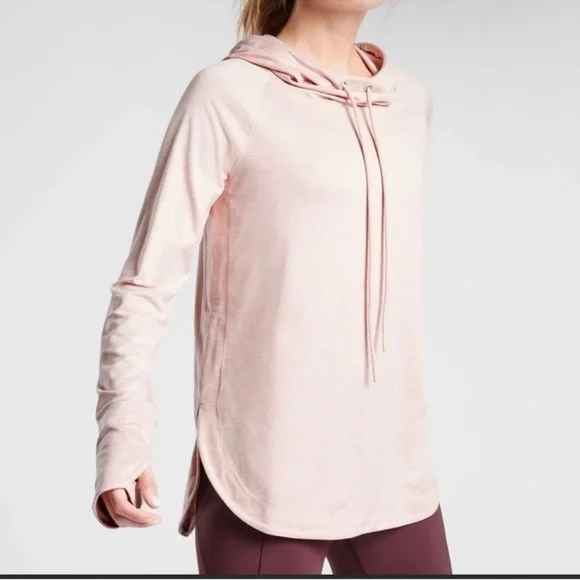 Athleta Uptempo Pullover Hoodie Light Pink Long Sleeve - Picture 1 of 6
